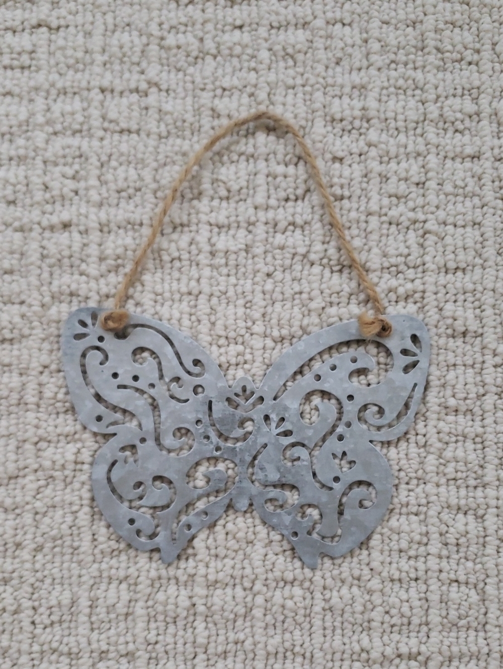 Decorative Gray Metal Butterfly Wall Hanging
